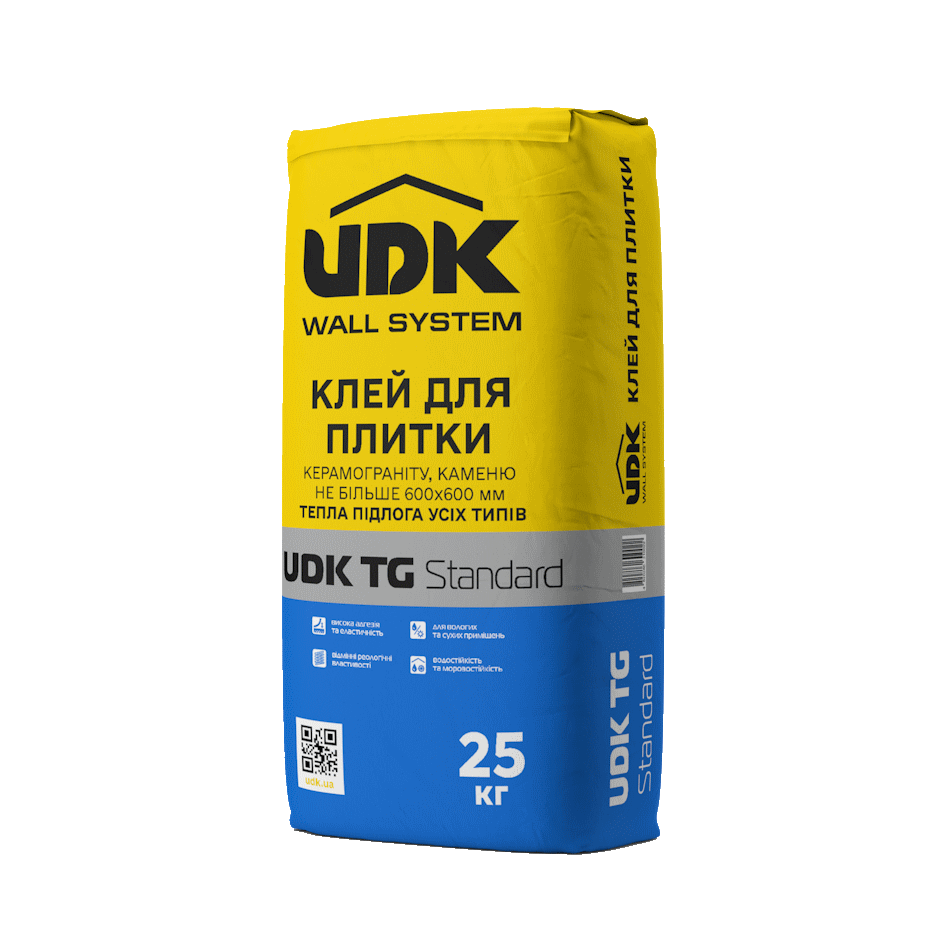 Клей для плитки, керамограніту, каменю не більше 600x600 мм — UDK ТG Standard